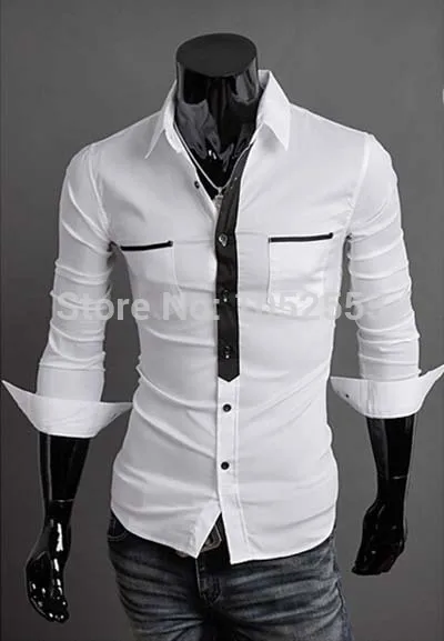 Men's Fashion Formal Casual Shirt Long Sleeve Classic Slim Fit Dress Shirts Tops Size M L XL XXL MN241 | Мужская одежда