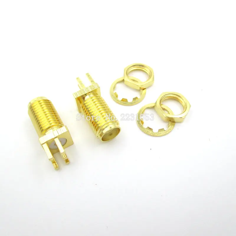 

5 шт./лот Золотой SMA женский SMA-KE разъем для припоя PCB зажим для крепления на кромку прямой разъем адаптера RF 0,062 ''1,6 мм