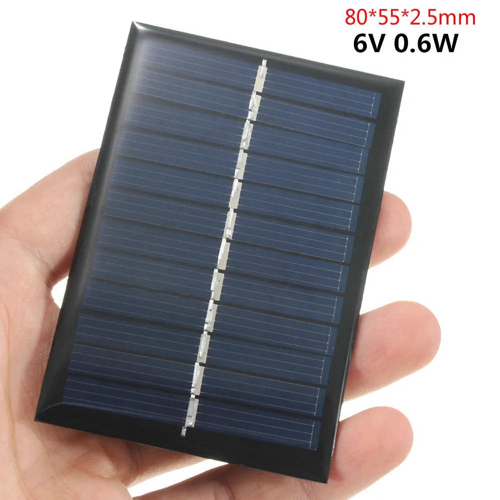 6V 0.6W USB солнечная панель для улицы, портативное 5 в 6 в солнечное зарядное устройство, панель для скалолазания, быстрое зарядное устройство для планшета, солнечный генератор для путешествий, 0,15 Вт, 0,45 Вт, 1 Вт, 5 Вт - Цвет: 6V 0.6W