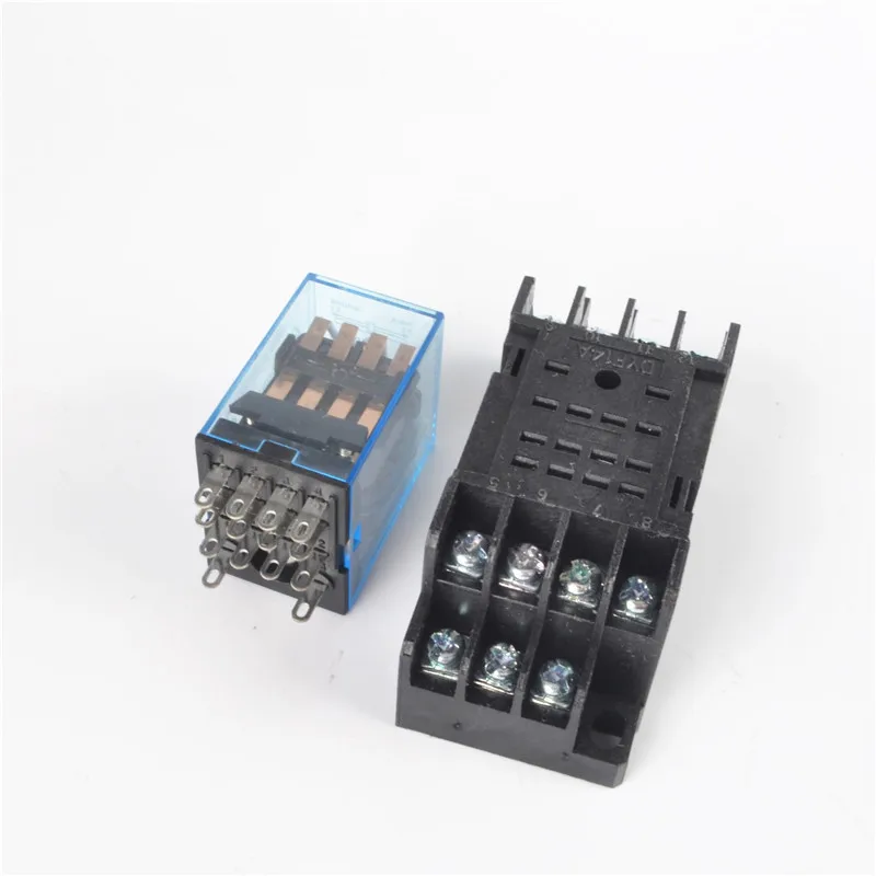 1 компл. MY4NJ DC12V AC12V DC24V AC24V катушки 4NO 4NC реле на din-рейку 14 Pin + база Мини | Обустройство