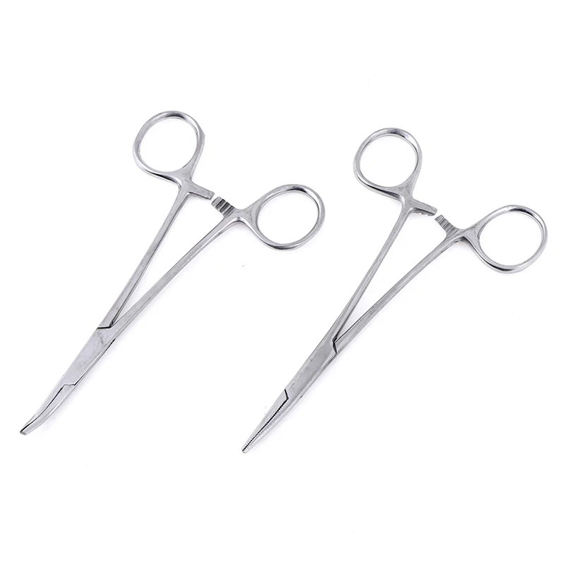 

12.5cm Curved Stainless Steel Bent-nose/Straight Locking Elbow Scissors Pliers Hemostatic Forceps Clamp Pliers