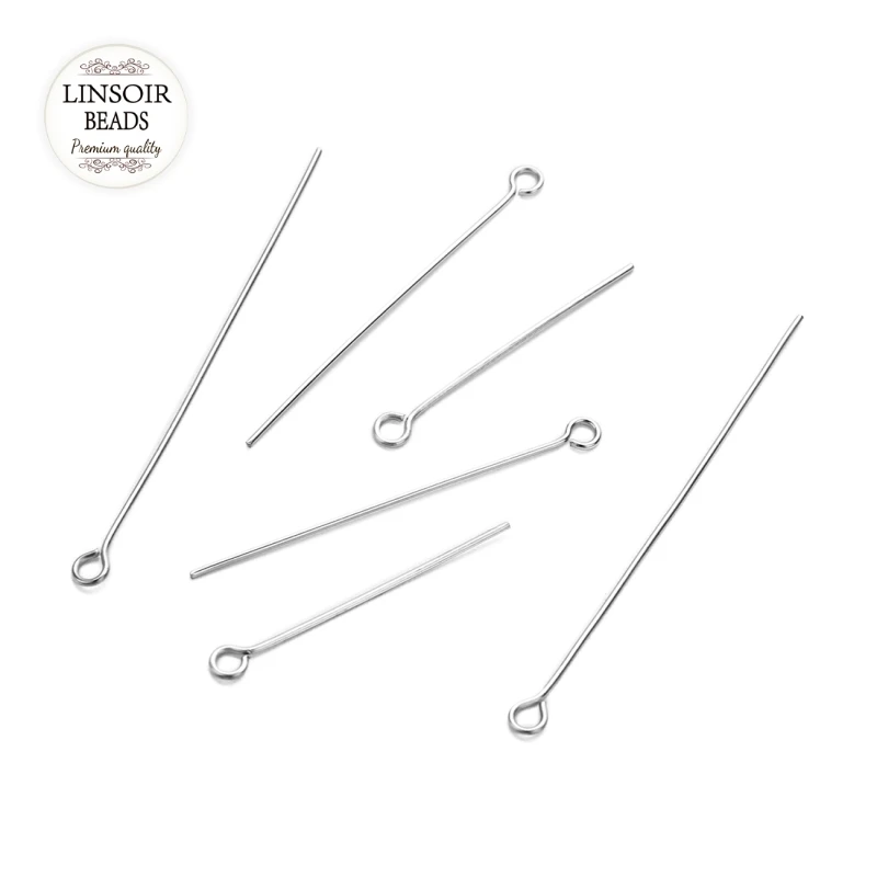Wholesale 100pcs/lot Length 20 25 30 40 50 70mm Silver Stainless Steel Hole Head Pins For Diy Jewelry Making pins Findings | Украшения и
