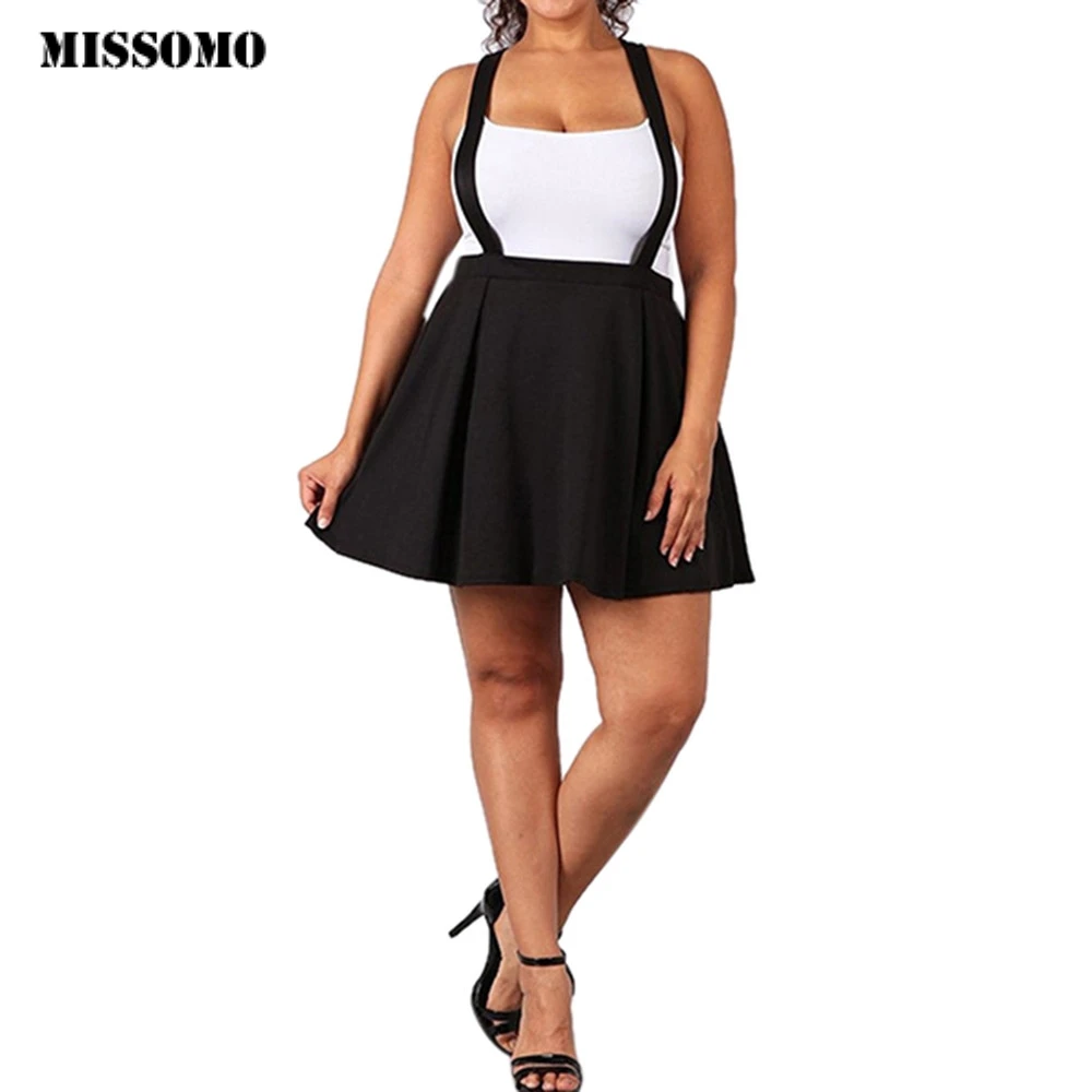 MISSOMO 5XL Женская юбка s черная юбка Свободный ремень чистый цвет короткая мини плиссированная юбка клетчатая одежда для женщин