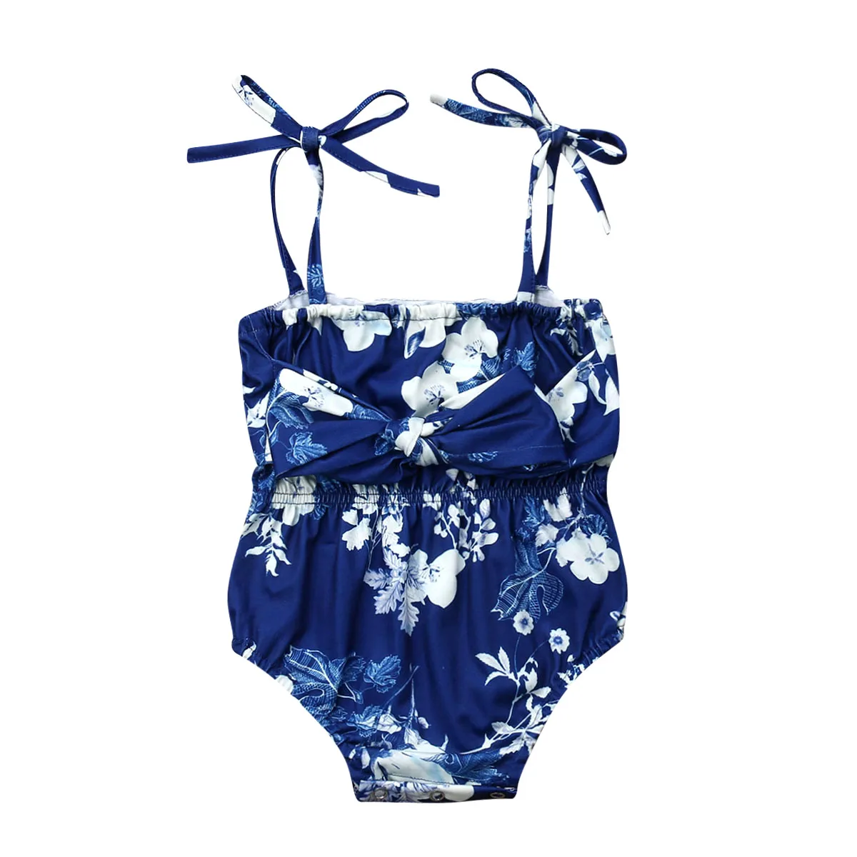 Лидер продаж Летний комбинезон без рукавов для маленьких девочек с цветочным