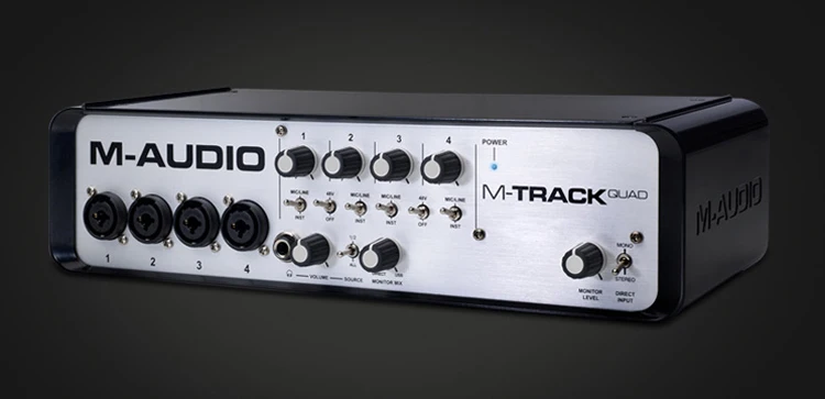 M-audio M-Track четырехканальный аудио+ MIDI USB мониторинг интерфейса для лучшей записи MIDI имеет центральный USB воспламенитель