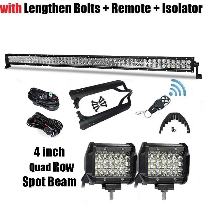 Full TJ kit B072B4S 288 Вт 50 дюймов внедорожный 5D светодиодный светильник бар комбо+ " 18 Вт бар светодиодный Монтажный кронштейн для Jeep Wrangler TJ 97-06 джип лобовое стекло светильник - Цвет: Full TJ kit B072B4S