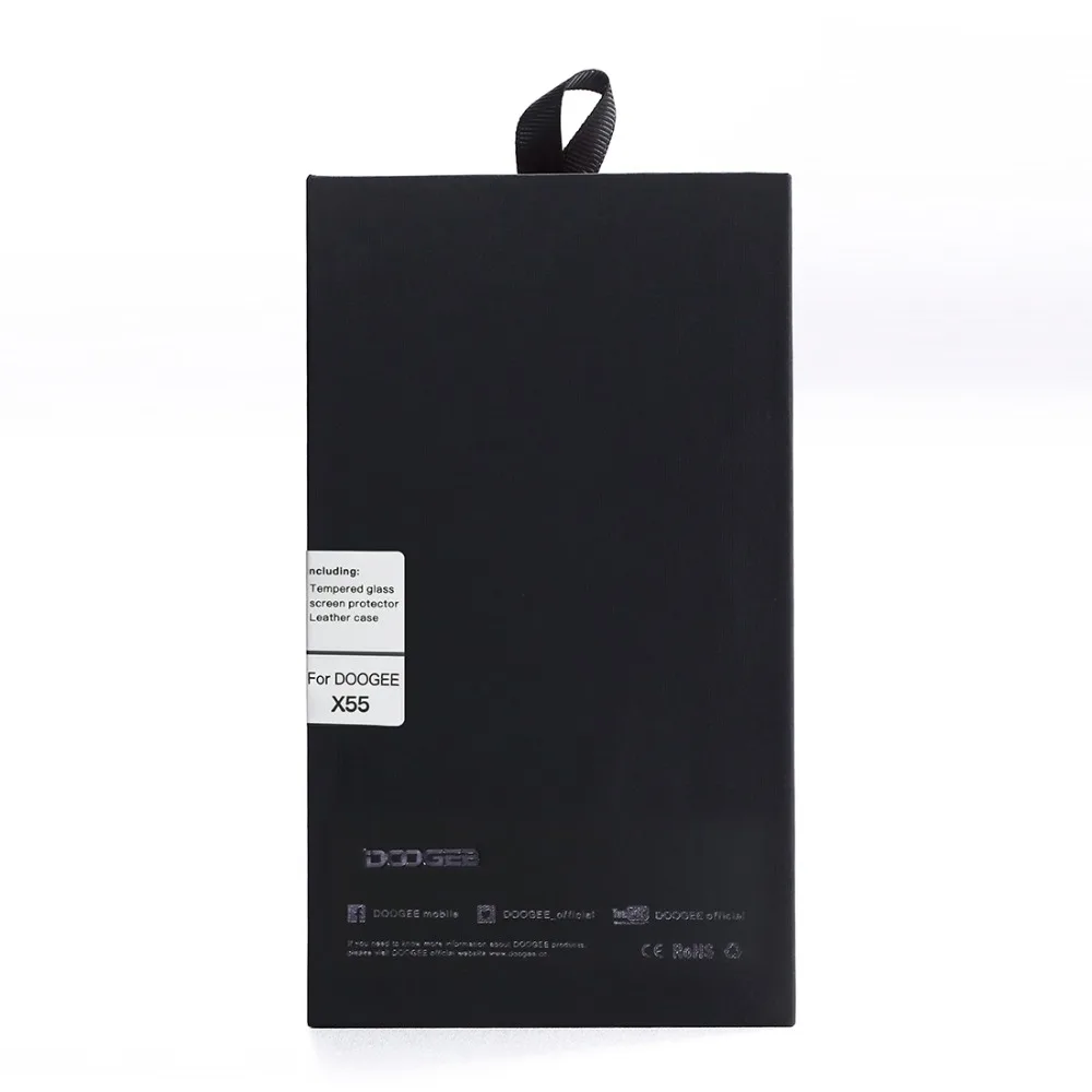 Кожаный чехол-книжка для Doogee X55 горизонтальный с защитой от падения