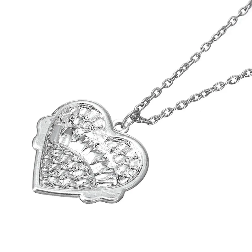 Женский кулон в виде букв Teamer ожерелье форме сердца с кристаллами подарочное для