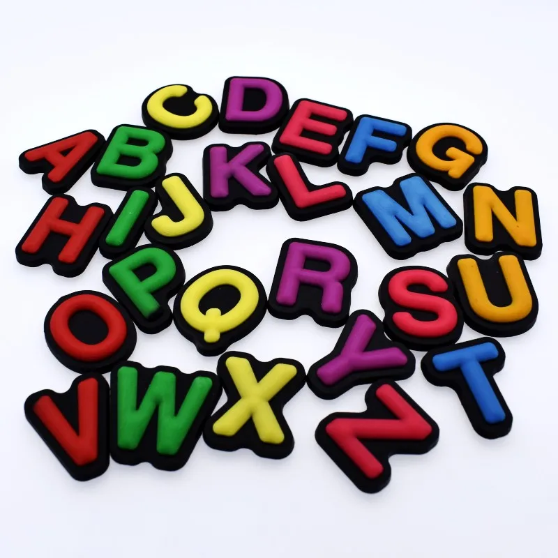 

School Teaching Tools 26 PCS English Letters Ornaments For Fridge Magnets Stickers/Card Holders/Cable Winders/Brooch