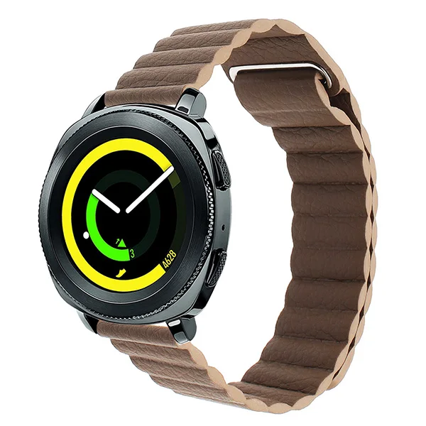 20 мм ремешок для часов из натуральной кожи для samsung gear Sport SM-R600 Смарт-часы ремешок с магнитной пряжкой быстросъемный ремень