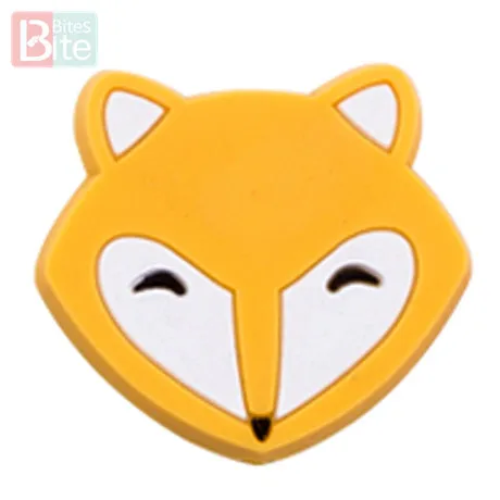 Fox Yellow Bite 5 шт. кролик силиконовые бусины пищевого качества силиконовые бусины-прорезыватели Детские Жевательные BPA бесплатно Товары для малышей Мини Кролик Детский Прорезыватель - Цвет: Fox Yellow