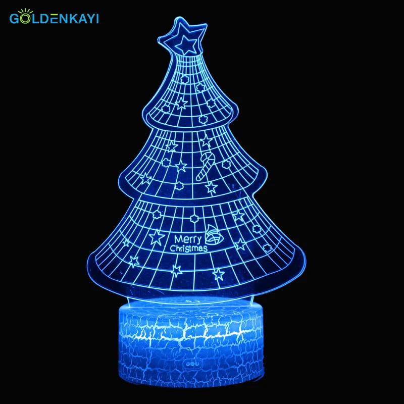 3D Рождественская елка светодиодные ночные светильники мультяшная настольная