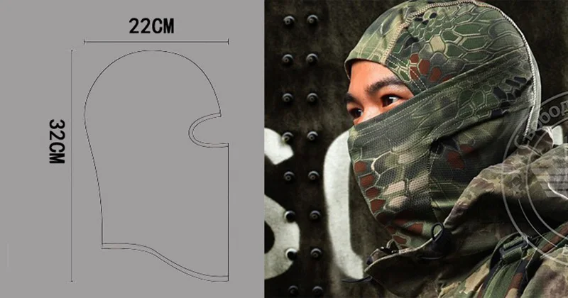 Многофункциональная маска с капюшоном IDOGEAR быстросохнущая пейнтбольная шарф