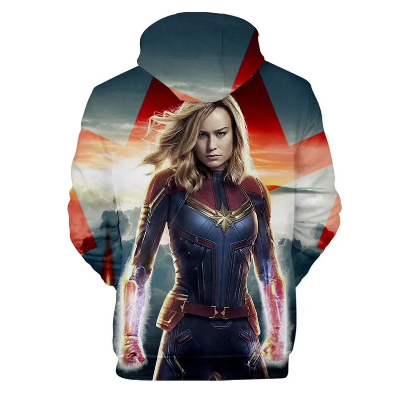 Carol Danvers 3D костюм капитана Марвел из фильма мужская куртка для мужчин/wo для мужчин Косплей уличная Толстовка для мужчин/женщин толстовка с капюшоном