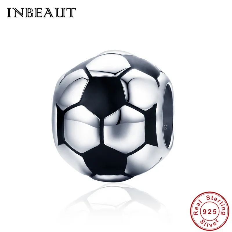 INBEAUT 2018 спортивные шармы ювелирные изделия для женщин серебро 925 пробы футбольные