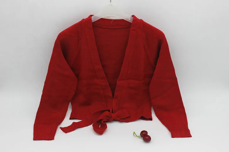 Детский балетный костюм с длинными рукавами пальто свитер Весенняя вязаная