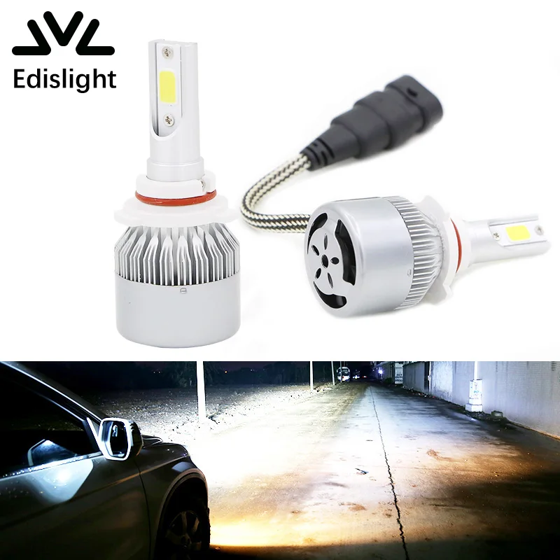 Edislight 72 Вт 7600LM 9006 HB4 комплект светодиодных фар лампы ближнего света для 1997 2003 Chevy
