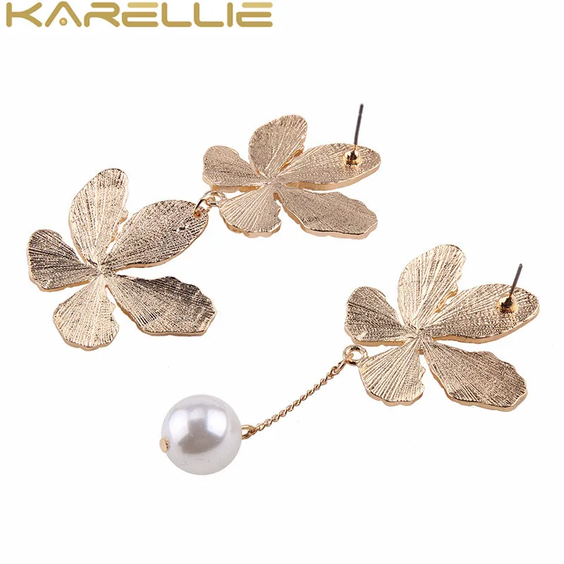Karellie 2018 Металл Имитация жемчуга Бусины серьги Femme свадебное себе мотаться
