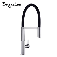 premium deck mounted pre rinse pull down kitchen sink mixer faucet taps with gooseneck pull out spray single lever metal handle