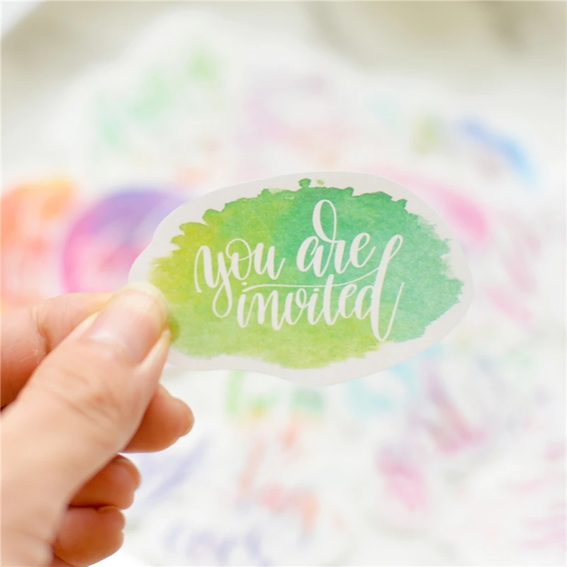 Lovedoki Водные Цвета английские слова стикер пакет пуля журнал наклейки