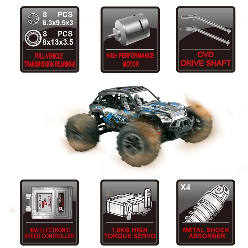 Радиоуправляемая машина 1:16 высокоскоростная внедорожная машина 2,4G 4WD багги с пультом дистанционного управления альпинистская машина игрушка для мальчика подарок для детей