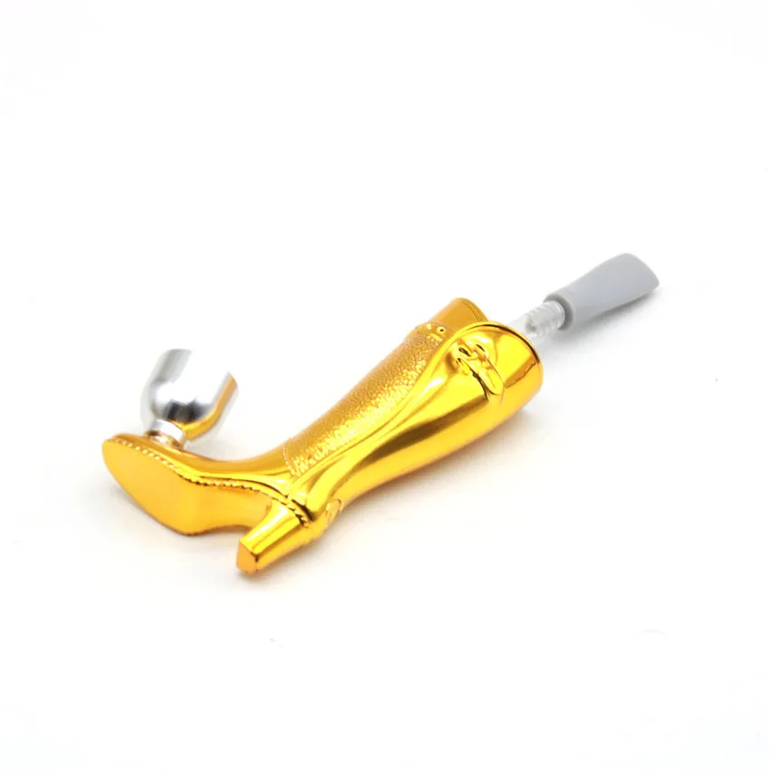 1PC Creative Long Boots Smoking Pipe With PCV Tube Plastic Cigarette Holder Metal Filter Bowl Tobacco Herb Accessories | Дом и сад