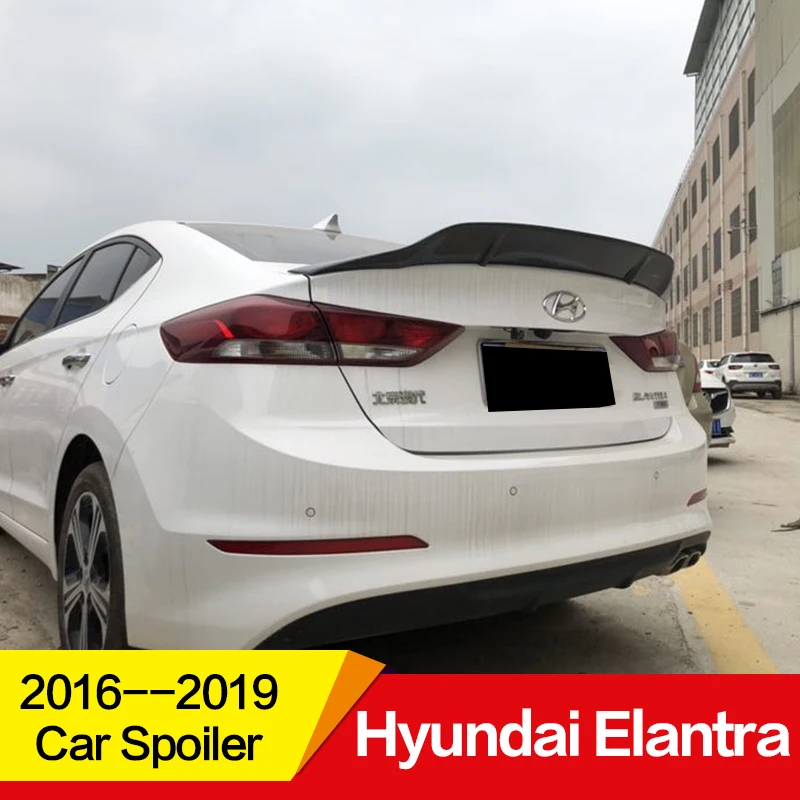 Используется для hyundai new Elantra/avante спойлер год глянцевое углеродное волокно/FRP заднее крыло R стиль спортивные аксессуары