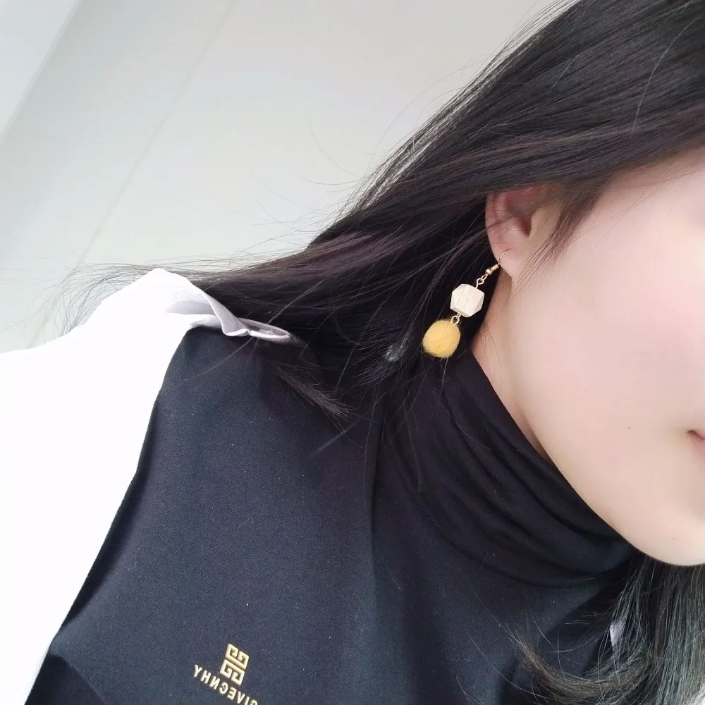 Новинка 2018 серьги Meng из отдела Хань Фэн Геометрические Квадратные Деревянные