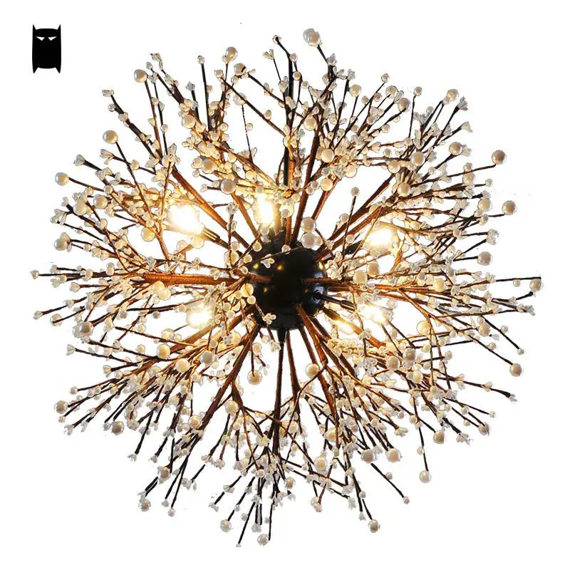 60 см Железный акриловый шар подвесной светильник арт-деко винтажный