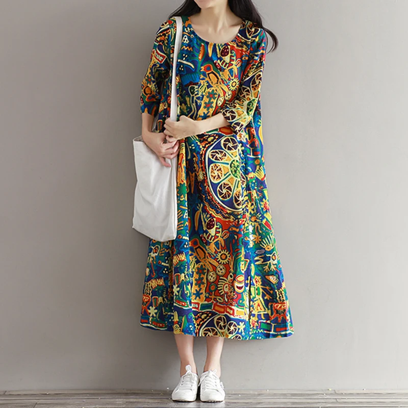 2020 размера плюс в богемном стиле ботильоны Длина Винтаж Длинные Макси платья для