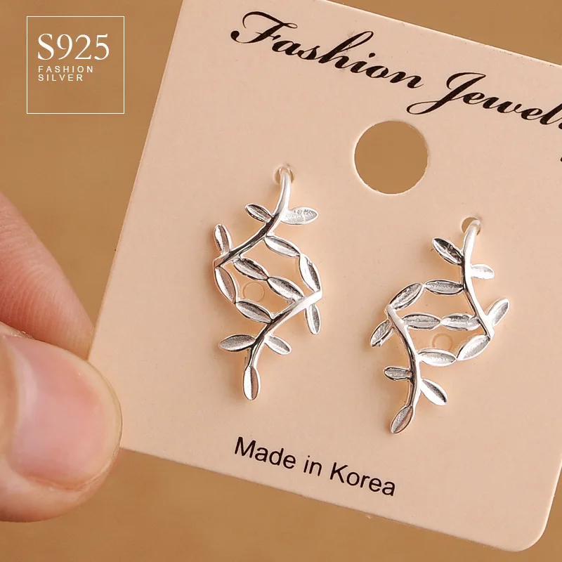 Серьги в виде свежих листьев sv из стерлингового серебра 925 пробы