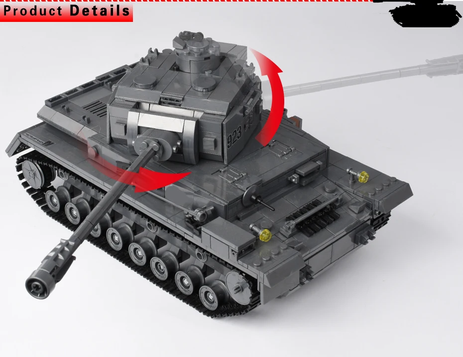 KAZI, большие танковые блоки Panzer IV, 1193 шт., строительные блоки, военный армейский конструктор, развивающие сборочные игрушки для детей, подарок