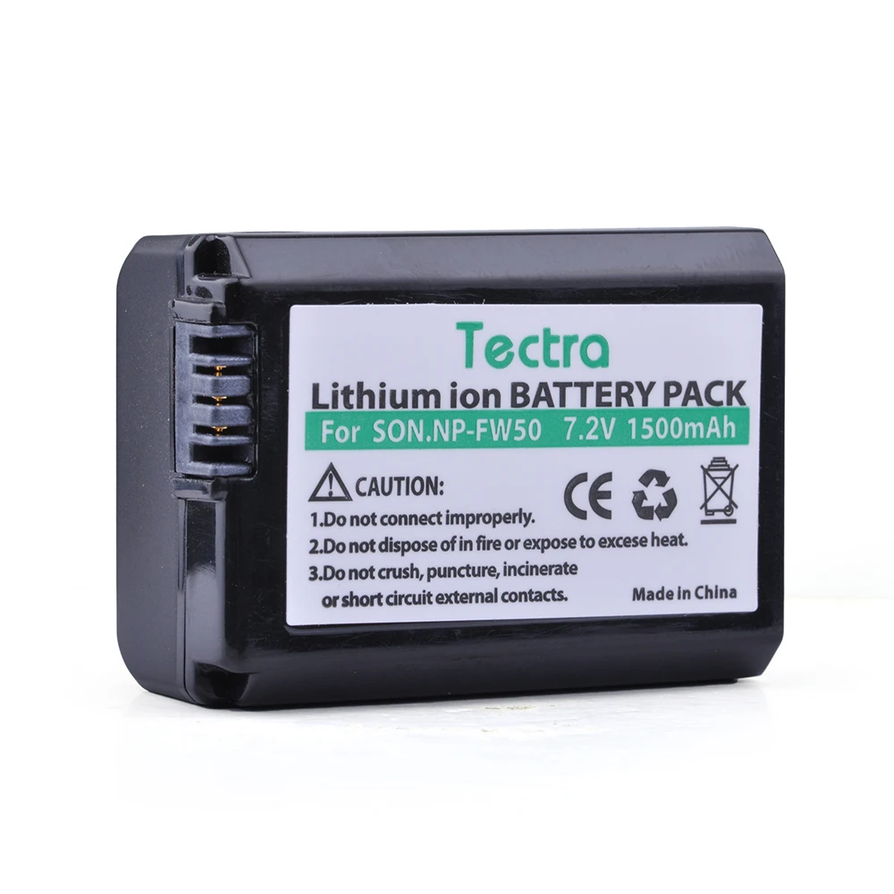 Аккумуляторная батарея Tectra NP-FW50 NPFW50 + Цифровое зарядное устройство 2 шт. для Sony Alpha