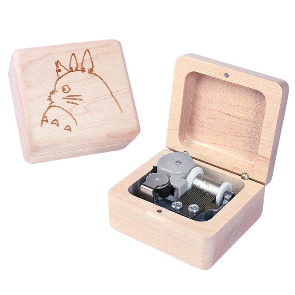 Деревянная музыкальная шкатулка Sinzyo ручной работы Tonari No Totoro деревянная с резным