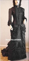 free shipping sass 1881 victorian gothic mourning natural form bustle gown costume event costumefunction costume