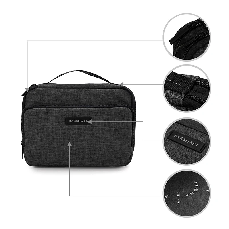 Дорожный Органайзер Bagsmart портативная Водонепроницаемая дорожная сумка для