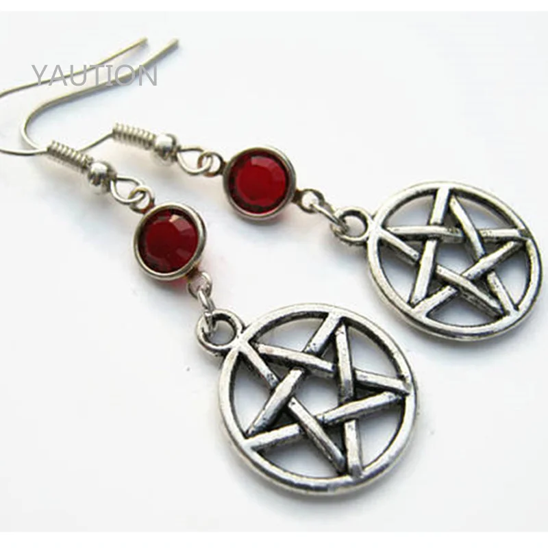 1 пара серьги с камнем талисманом|pagan earrings|witch earringsbirthstone earrings |