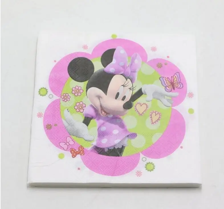 Одноразовые Минни Партия Декорации Бумажные Стаканчики Пластин Салфетки для