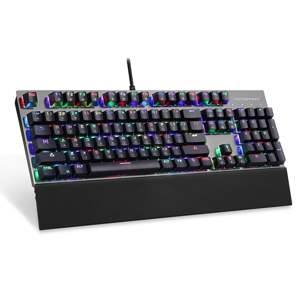 Motospeed Shipping из России CK108 Проводная Механическая RGB светодиодный подсветка 104 ключ