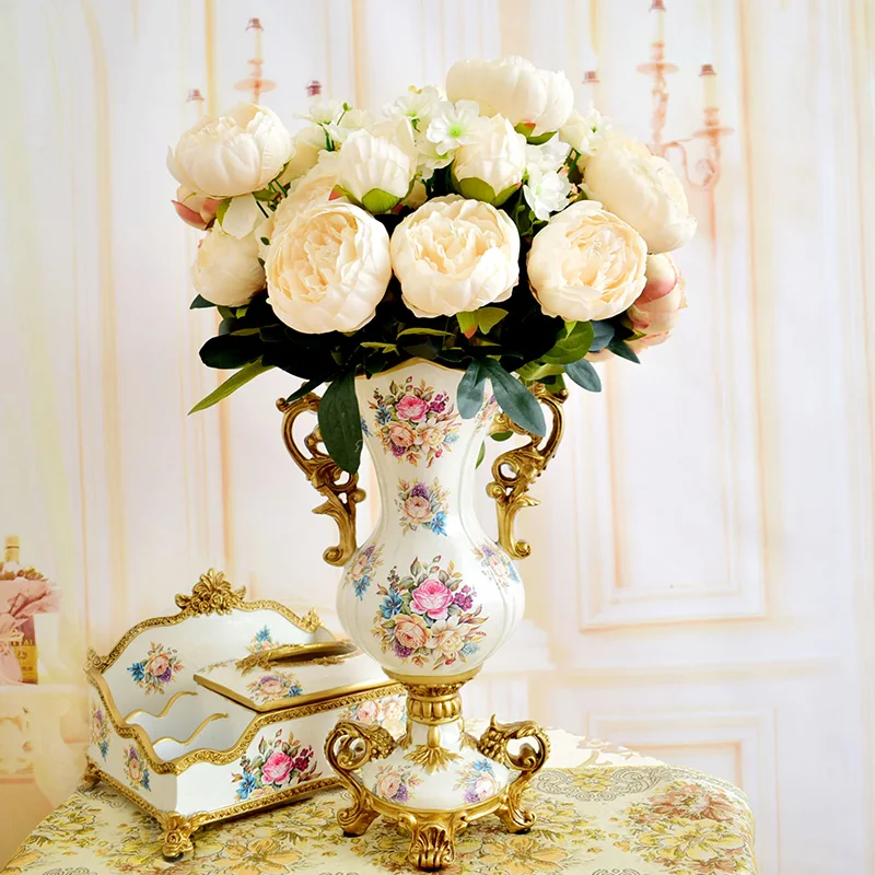 Искусственные цветы шелковые Пионовые букеты для свадебного стола украшения