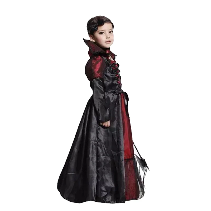 Детские костюмы вампира на Хэллоуин костюм для детей длинное модное платье