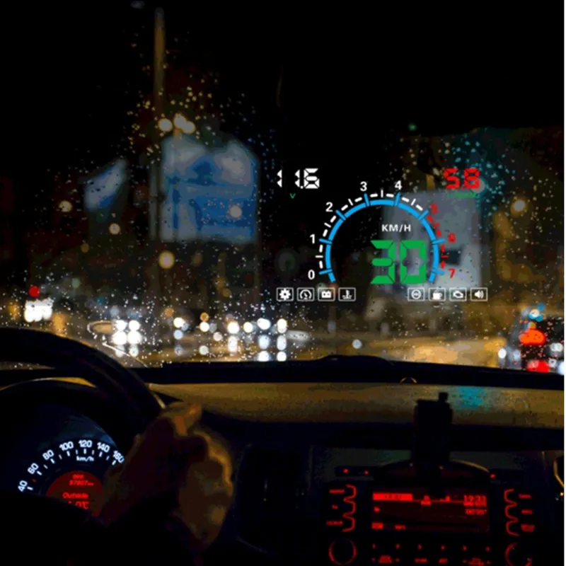 

5.8" Screen HUD Car Head Up Display Engine Fault Fuel Alarm Speedometer E350