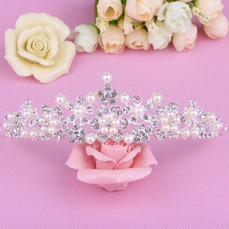 Свадебные комплекты украшений для невесты жемчужная Тиара ожерелье серьги