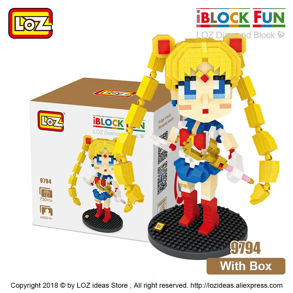 9794 With Box LOZ, алмазные блоки, сборка, аниме, фигурка, Kawaii, мини микро строительные блоки, кирпичи, сделай сам, развивающие игрушки для детей, подарок - Цвет: 9794 With Box