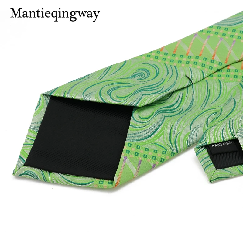 Mantieqingway полиэфир пряжа Зеленый жаккардовый галстук-бабочка, комплект 8,5 см в ширину Gravat галстук носовой платок комплект запонок для Для мужчин Повседневное кравать набор