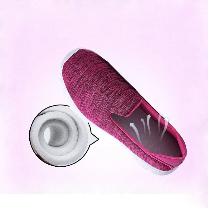 2018 New Spring Autumn Women's Casual Shoes Air Mesh Woman Loafers Slip On Female Flat Shoe Solid Women Sneakers Plus Size 35-42