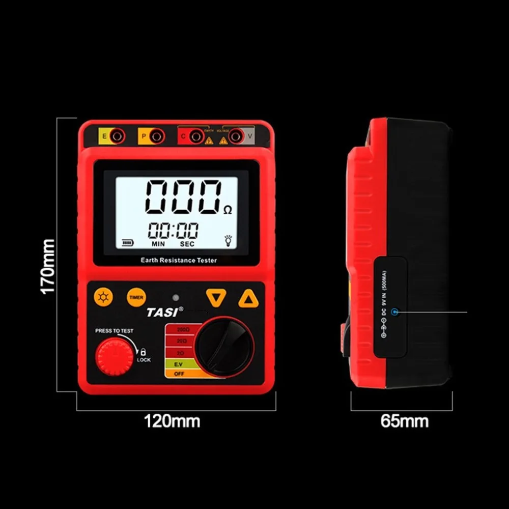 Высокоточный 0 2000 Ом Цифровой Измеритель сопротивления заземления напряжения