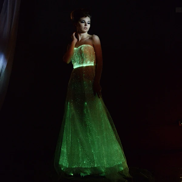 2017 ТРАПЕЦИЕВИДНОЕ ПЛАТЬЕ длиной до пола из чистого белого волокна оптическое