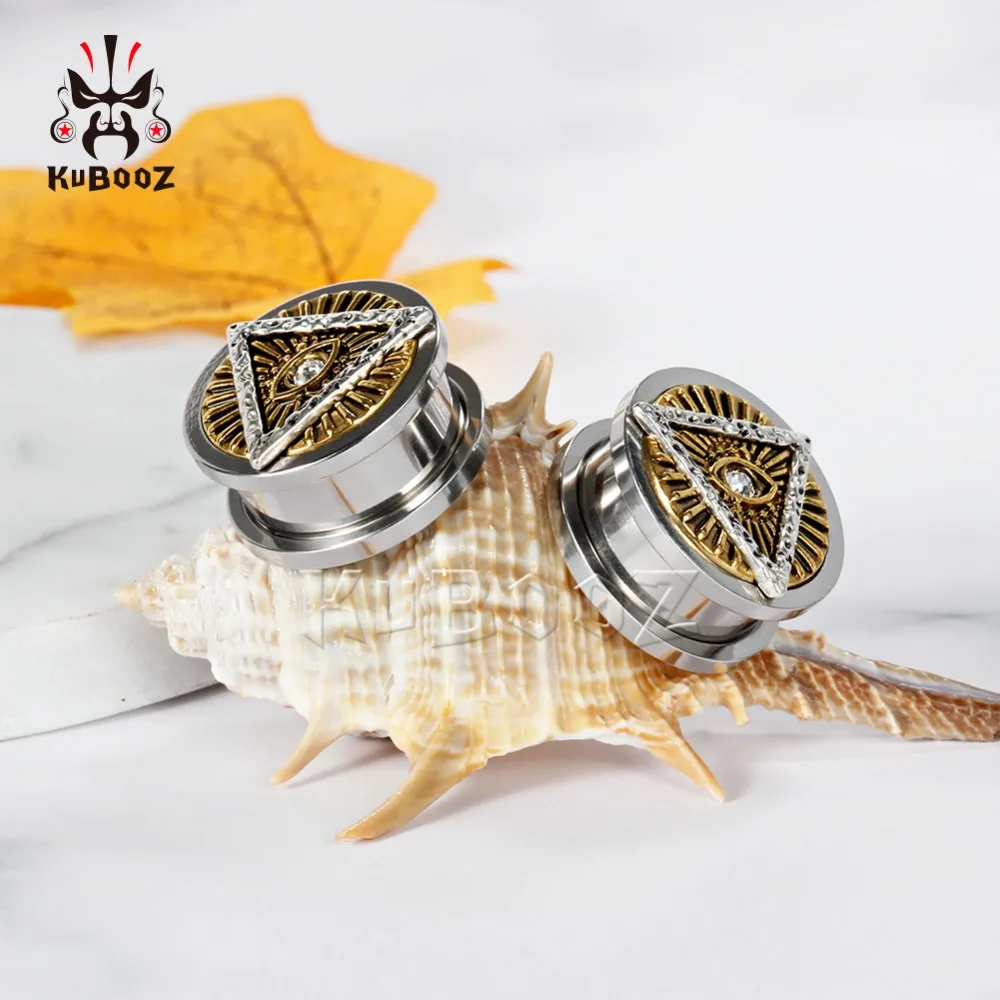 KUBOOZ, 2 шт., Серьги Для Пирсинга Ушей, тоннели, носилки, серьги из нержавеющей стали, ювелирные расширители, модный подарок
