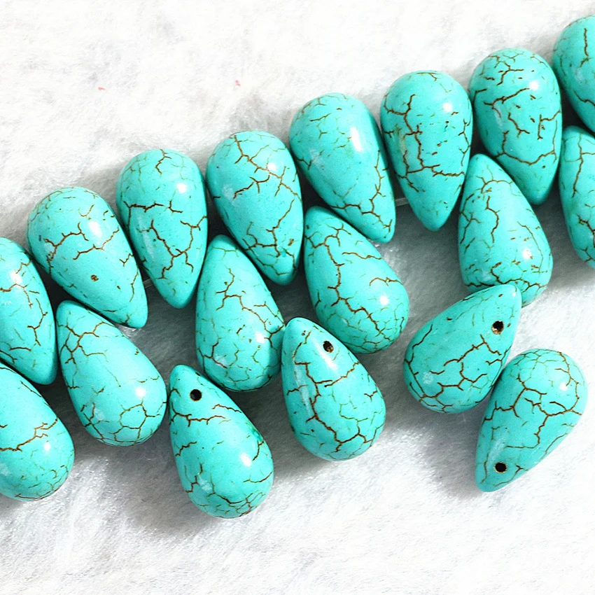 6 размеров синий искусственная бирюза бирюзовый камень свободные спейсеры